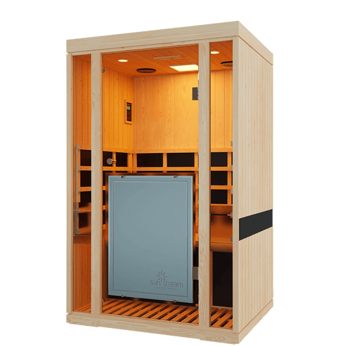 2 person modern infrared sauna with LED lighting
