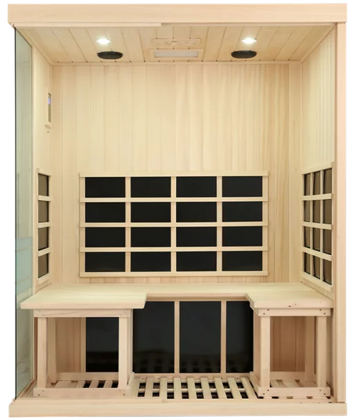Inside open view of Evolve 30 3 person sauna 