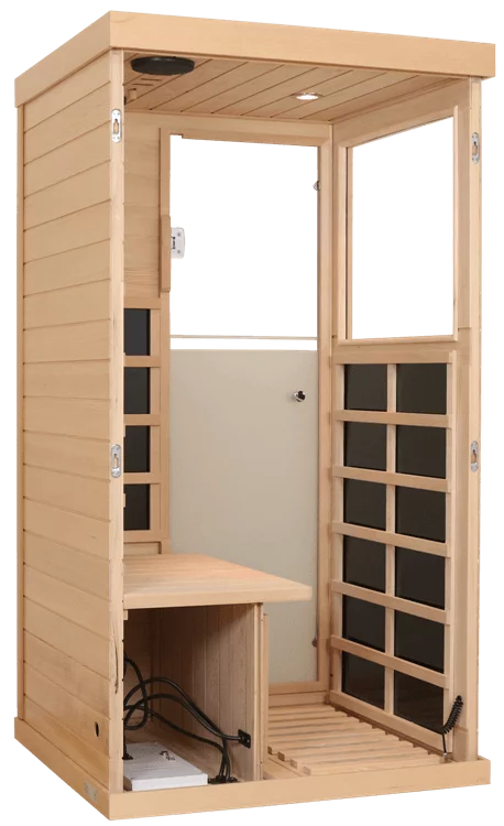 Internal view of heater panels for Mini 1 person infrared sauna